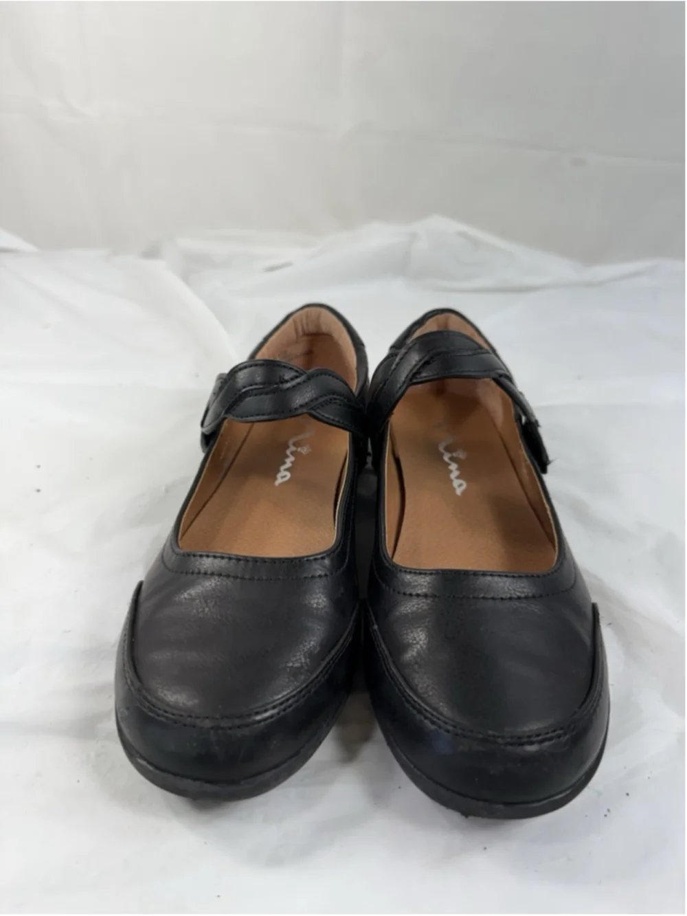Nina Black Braided-Strap Mary Jane Dress Shoes